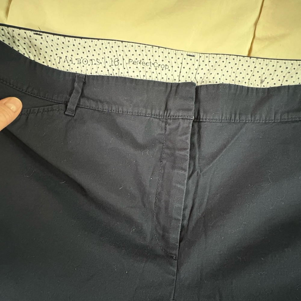 Talbots Navy Straight Crop Pants